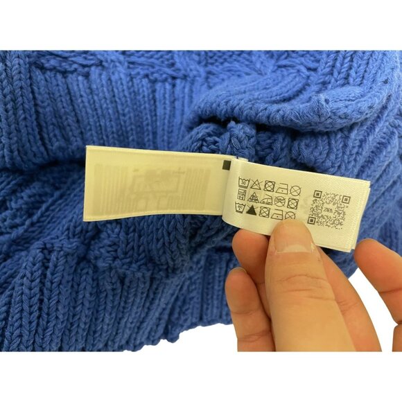Zara Womens Cardigan Sweater S Small Blue Cable Knit Short Sleeve 6771/053 NWT - Picture 11 of 14